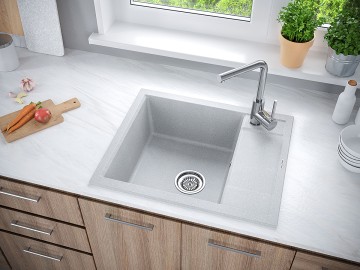 Мойка FLUGEN 50-600, IT-GRANIT, PM216050-GR, серый, 600х500 мм, Paulmark