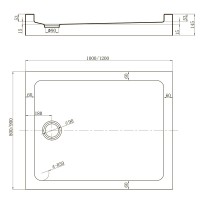 Душевой поддон Veconi Tezeo acrylic TZ-54B, 1200x900x150, акрил, черный