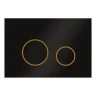 Кнопка смыва для унитаза Veconi  Round Design VFRD-BLG, 150х220х13, пластик, черный, кайма - матовое золото