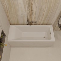 Ванна из искусственного камня SOLITA slim, 1500х700, белый, глянец