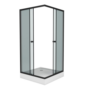 Душевой уголок Niagara Eco NG-010-14QT (100х100х195) низкий поддон(13см),черный,стекло тонированное,2 места
