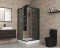 Душевой уголок Niagara Eco NG-010-14QT (100х100х195) низкий поддон(13см),черный,стекло тонированное,2 места