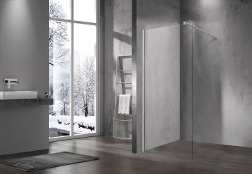 Душевая перегородка Волк-Ин (Walk-In) VSW-1H100CLBN, 1000*2000, брашированный никель, стекло прозрачное
