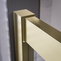 Душевой угол Veconi Premium Trento PTC-20G, 1100Х900x2000, брашированное золото, стекло прозрачное