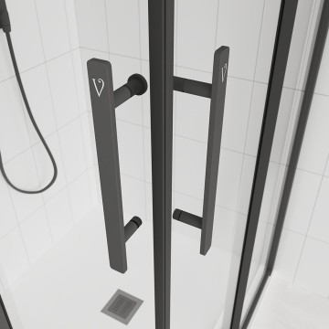 Душевой угол Veconi Evo 300 B, 1200х900x1950, черный матовый, тонированное матовое стекло