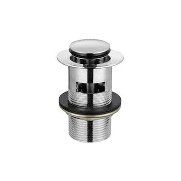 Донный клапан для раковины Demm 38 мм, круглый, с переливом, CLICK-CLACK, латунь, хром