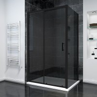 Душевой угол Veconi Rovigo RV-055BT, 1500х700х1950, черный матовый, тонированное стекло