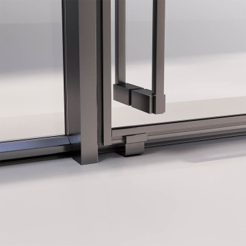 Душевой угол раздвижной Veconi Premium Ptato 300 SP GR-R, 1700х1000x2000, брашированный графит, стекло прозрачное