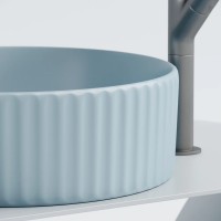 Умывальник чаша накладная круглая (цвет Голубой Матовый) Element 360x360x115мм