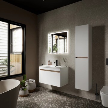 Тумба подвесная SANCOS Smart 790х450х500, c двумя ящиками оснащенными доводчиками, белый глянец , арт. SM80W