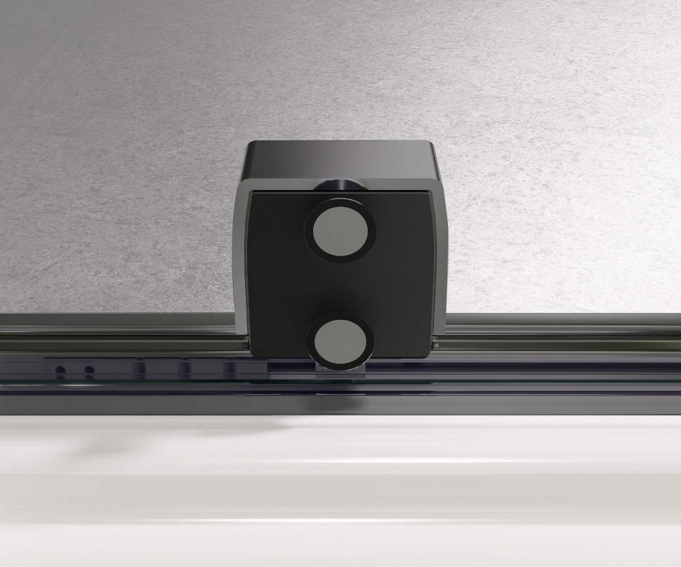 Душевая перегородка Волк-Ин (Walk-In) VSW-4WSL120CLGM-L, левая, 1200*2000, вороненая сталь, стекло прозрачное