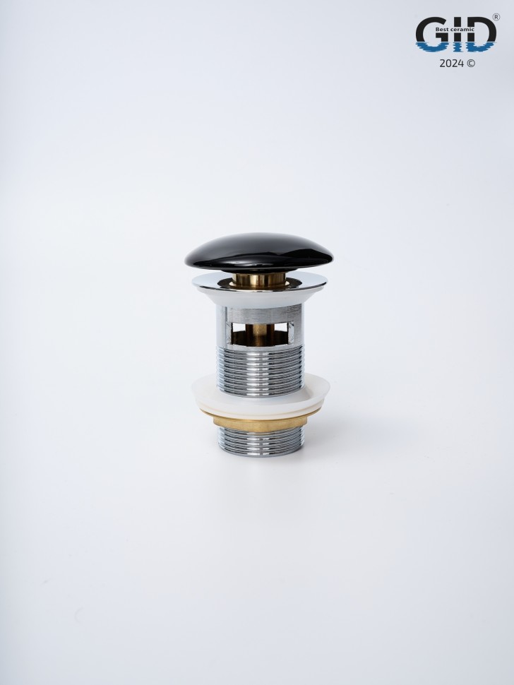 Донный клапан Gid с переливом Bl100-1 72202K черный глянцевый 7x7x10