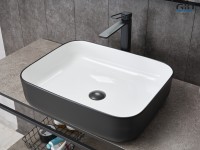 Раковина Gid Nc366 52205 накладная белая / черная 50x39x13