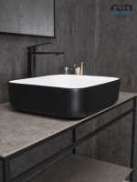 Раковина Gid Nc366 52205 накладная белая / черная 50x39x13