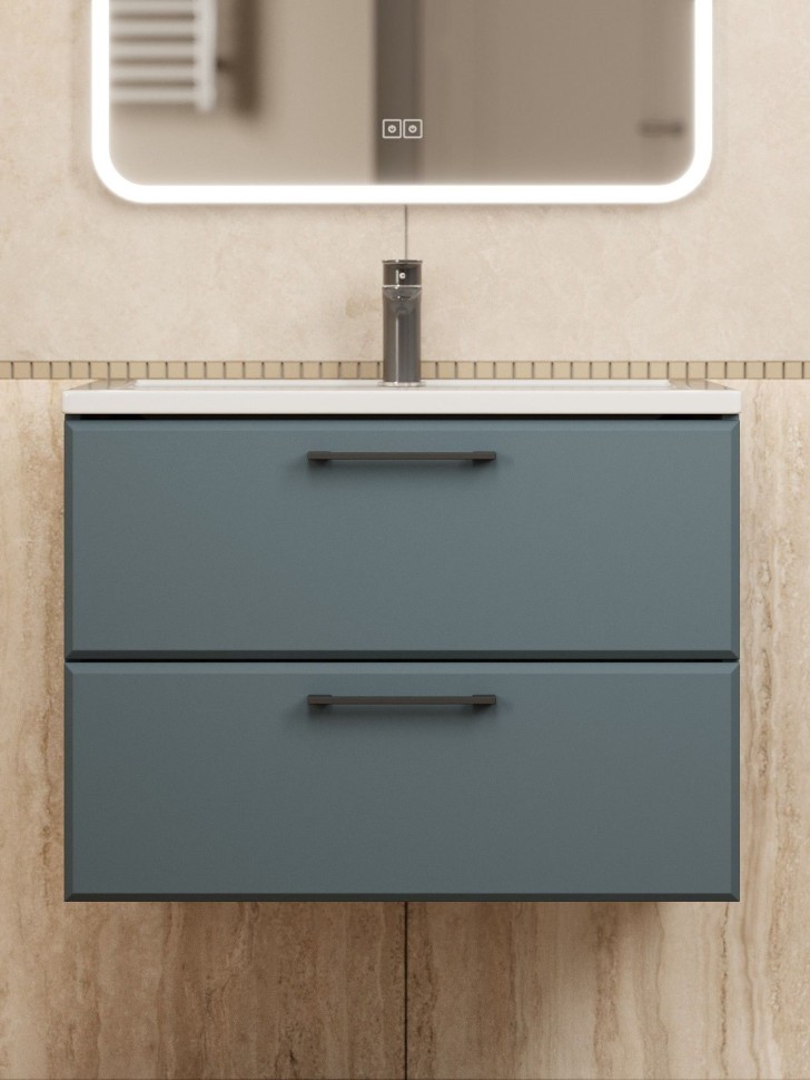 Тумба под раковину для ванной Uperwood Foster New 70 см, подвесная, серый графит