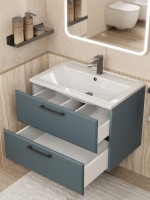 Тумба под раковину для ванной Uperwood Foster New 70 см, подвесная, серый графит