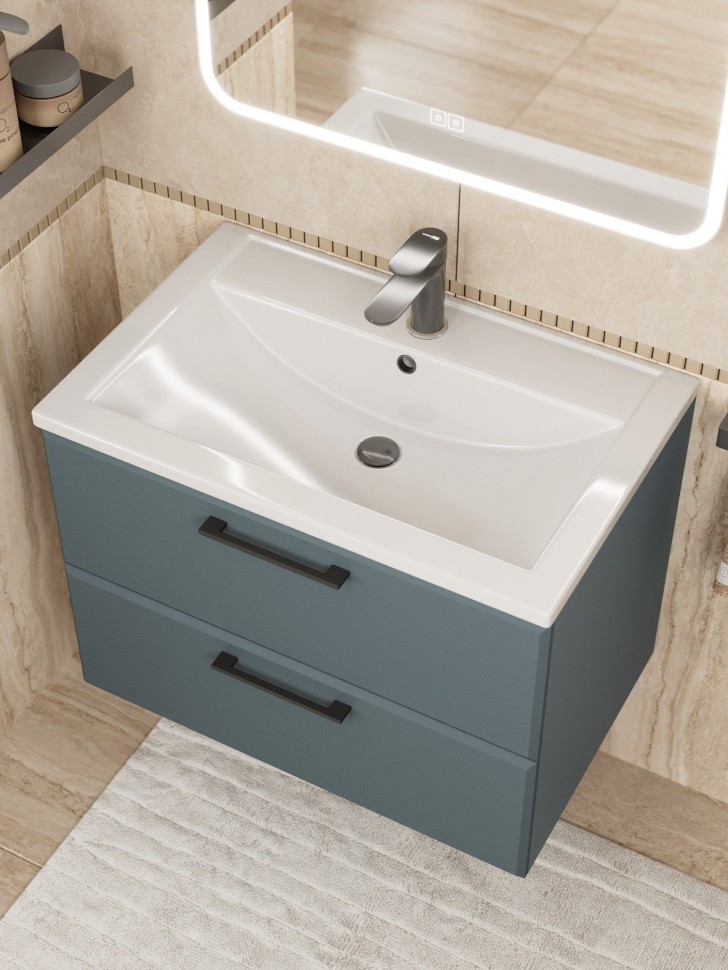 Тумба под раковину для ванной Uperwood Foster New 70 см, подвесная, серый графит