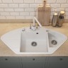 Кухонная мойка кварцевая Uperwood Quartz Premium UPD-06-01, угловая двухсекционная, белая