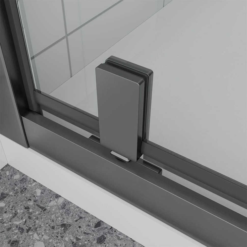 Душевая дверь Veconi Ottimo P30 GR, 700x1900, графит брашинг, стекло тонированное матовое