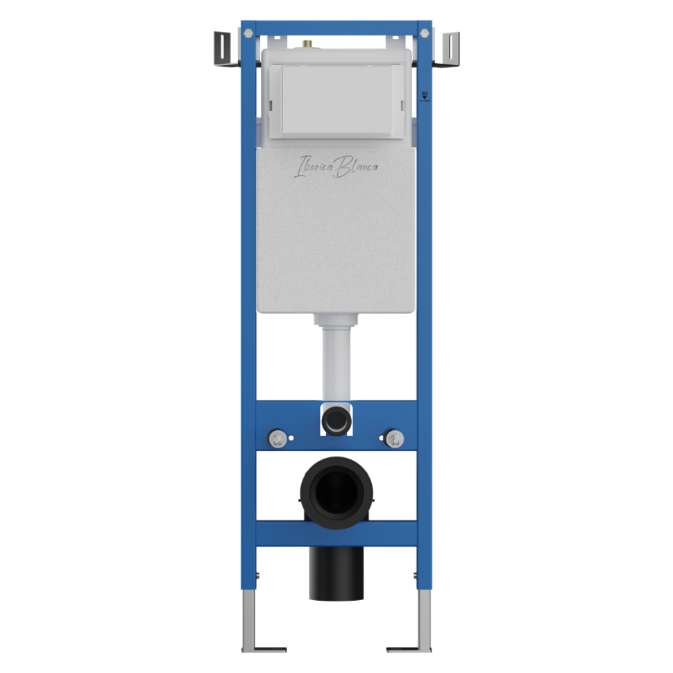 Комплект 2в1 IBERICA BLANCA инсталляция SILENCIO MINI, кнопка смыва INOX-O вороненая сталь (IB.001M.818)