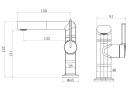 Смеситель для раковины ТГ (TG) VBF-5TG1BG, брашированное золото