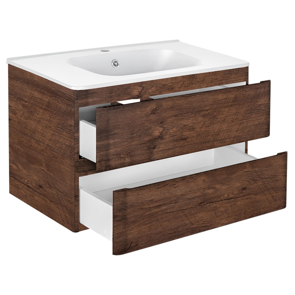 База под раковину Vico 800 подвесная, 2 выкатных ящика soft close, R.Wood