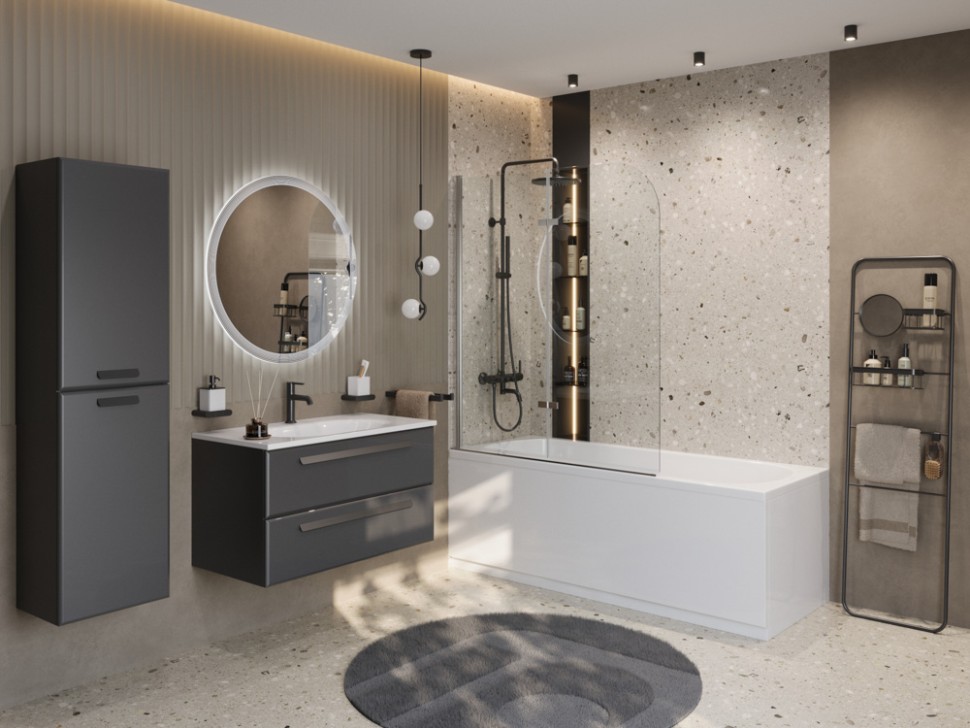 Душевая шторка на ванну CEZARES ECO-O-V-21-120/140-C-Cr