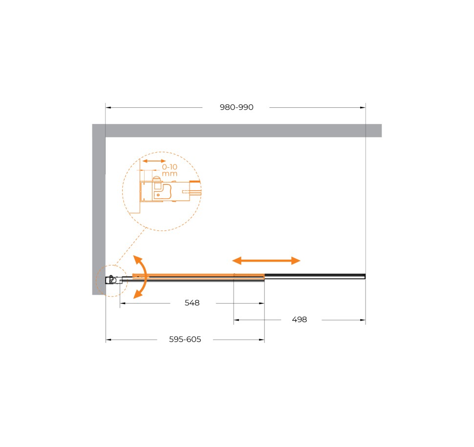 Душевая шторка на ванну CEZARES SLIDER-VF-11-100/150-C-Cr
