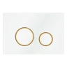 Кнопка смыва для унитаза Veconi  Round Design VFRD-WHG, 150х220х13, пластик, белый, кайма - матовое золото
