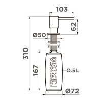 Дозатор Omoikiri OM-08-LG латунь/светлое золото