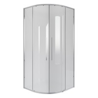Душевое ограждение Niagara Nova NG-6625-34 (80х80х195) четверть круга,хром,двери раздвижные,стекло прозрачное,1 место