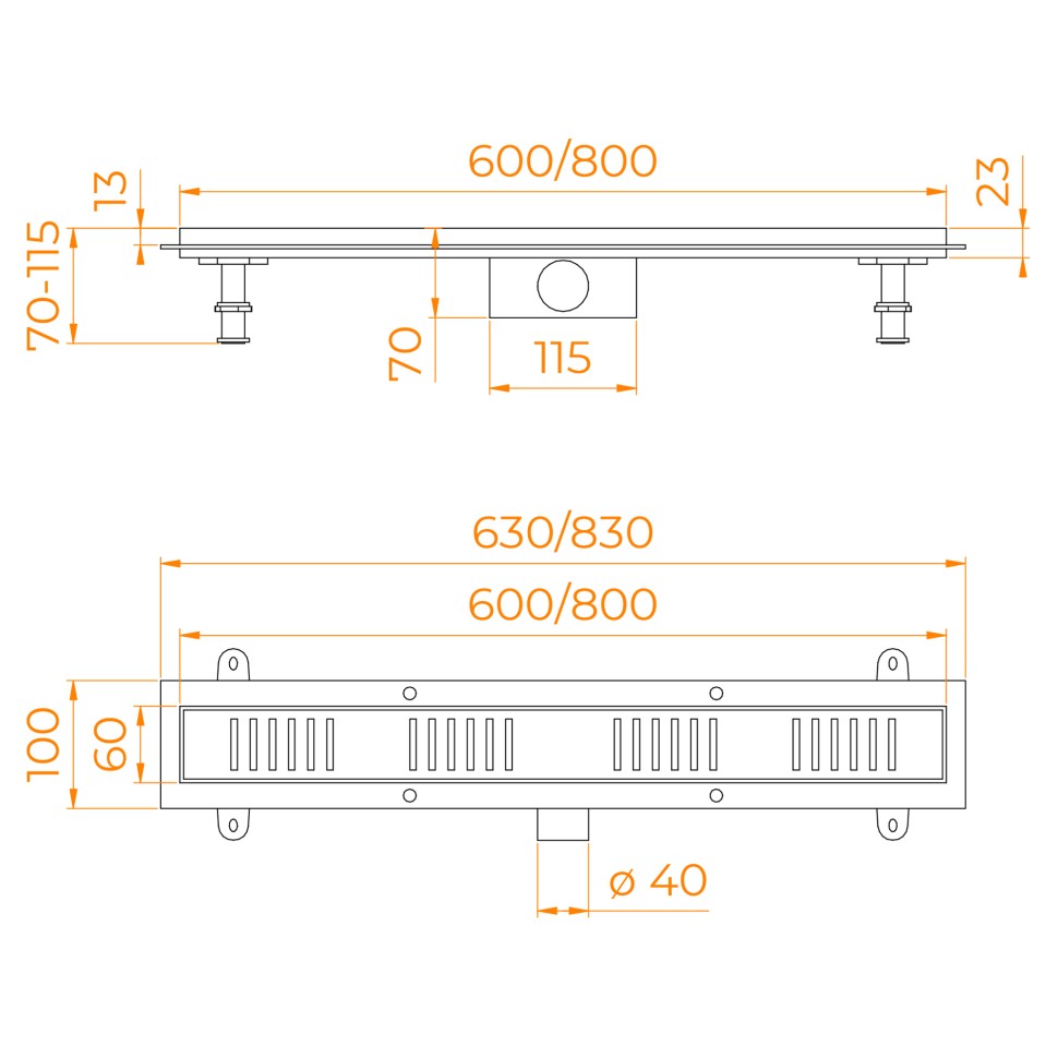 Душевой трап RGW SDR-34B (600)