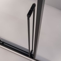 Душевой угол раздвижной Veconi Premium Prato 300 SP B-R, 1600х1000x2000, черный матовый, стекло прозрачное