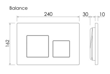 Кнопка смыва Balance, клавиши Square, цвет белый глянцевый, арт.CN12-002W