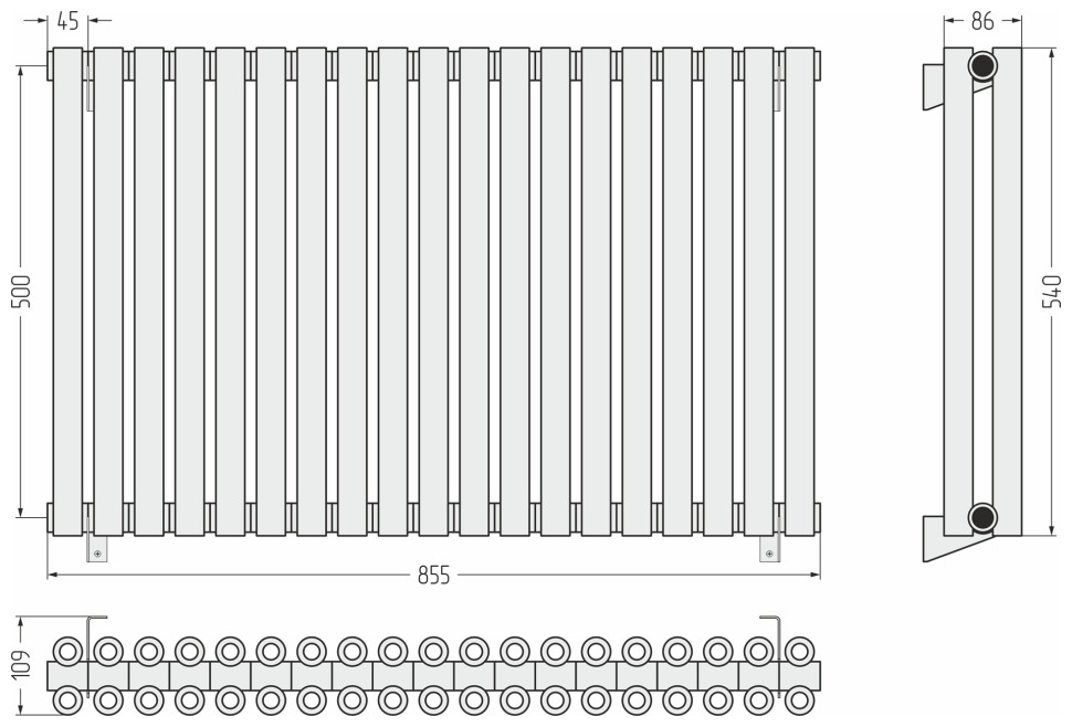 Эстет-00 500х855 19 секций