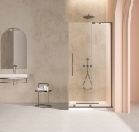 Душевая перегородка Волк-Ин (Walk-In) VSW-4WSL120CLGM-R, правая, 1200*2000, вороненая сталь, стекло прозрачное