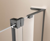 Душевая перегородка Волк-Ин (Walk-In) VSW-4WSL120CLGM-R, правая, 1200*2000, вороненая сталь, стекло прозрачное