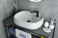 Раковина Gid N9048 51185 накладная белая 59x46x15