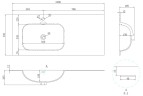 Раковина Vincea Elise VCB-4EL120MW-L, Corian левая, цвет белый матовый