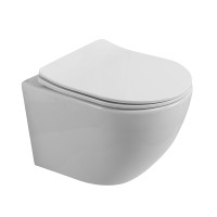 Унитаз подвесной безободковый с сиденьем BelBagno UNO 2.1 BB7006CHR/SC