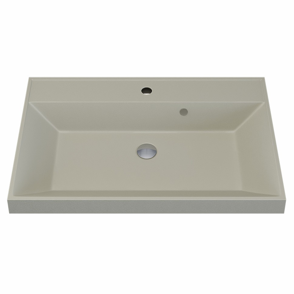 Раковина для ванной 70 см, Uperwood Classic Quartz, кварцевая, бежевая матовая, лён