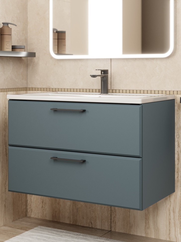 Тумба под раковину для ванной Uperwood Foster New 80 см, подвесная, серый графит