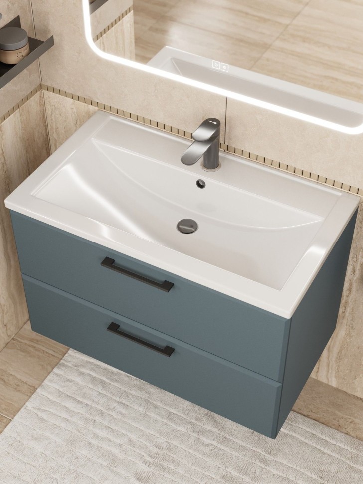 Тумба под раковину для ванной Uperwood Foster New 80 см, подвесная, серый графит