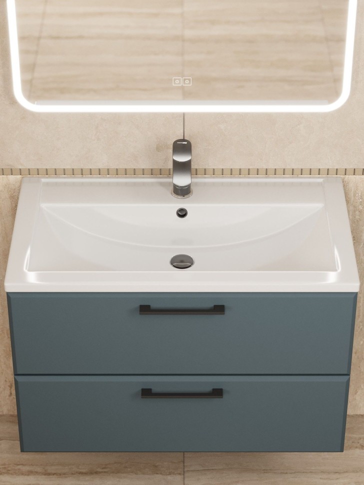 Тумба под раковину для ванной Uperwood Foster New 80 см, подвесная, серый графит