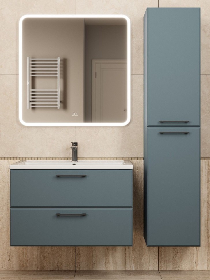 Тумба под раковину для ванной Uperwood Foster New 80 см, подвесная, серый графит