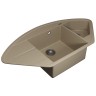 Кухонная мойка кварцевая Uperwood Quartz Premium UPD-06-02, угловая двухсекционная, бежевая
