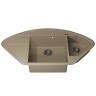 Кухонная мойка кварцевая Uperwood Quartz Premium UPD-06-02, угловая двухсекционная, бежевая