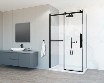 Душевой уголок Комо Софт (Como Soft) VSR-1CS1012CLB, 1200*1000, черный, стекло прозрачное