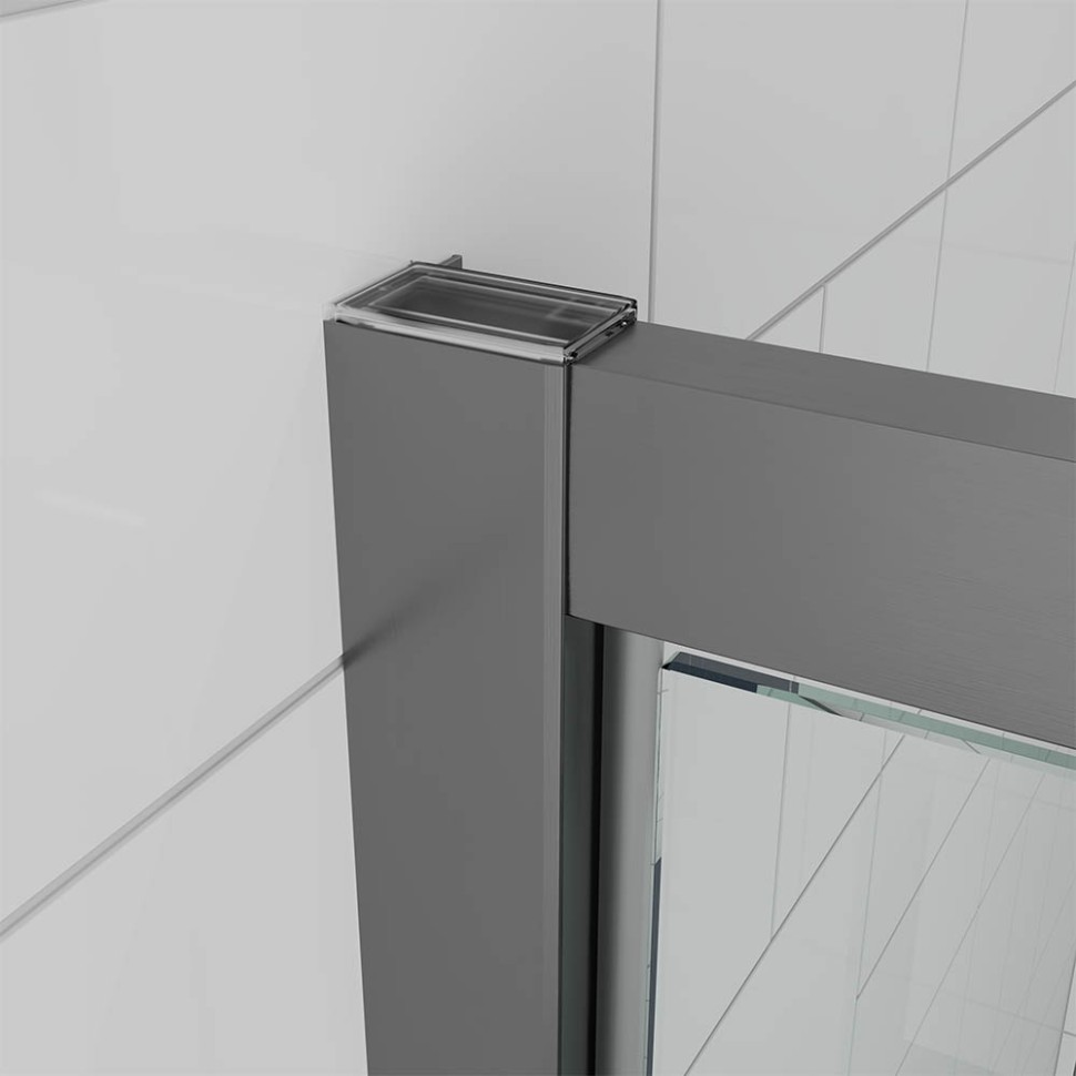 Душевая дверь Veconi Ottimo P30 GR, 800x1900, графит брашинг, стекло тонированное матовое