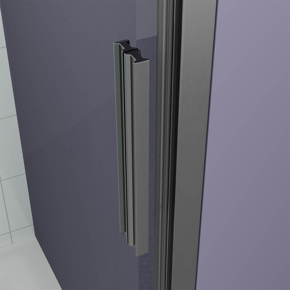 Душевая дверь Veconi Ottimo P30 GR, 800x1900, графит брашинг, стекло тонированное матовое